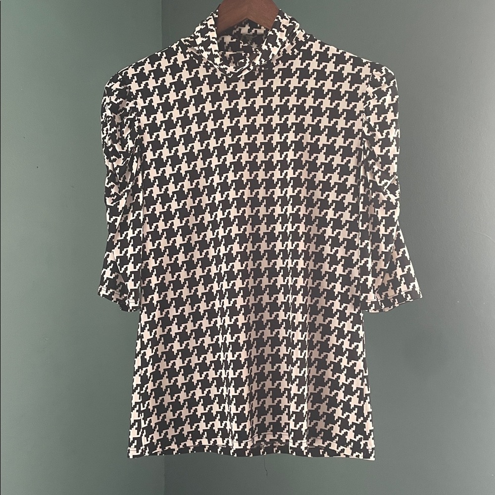 INC International Concepts Black and White houndstooth Patterned